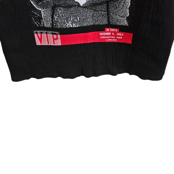 Newland Ski Gstaad Half Zip Sweater Pullover Audrey Hepburn Black White Red L - Picture 4 of 11